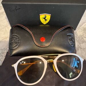 Ray-Ban Sunglasses (Porsche collab) Pink Frame with Gold Bridge and Black Lenses